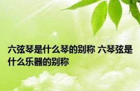 六弦琴是什么琴的别称 六琴弦是什么乐器的别称