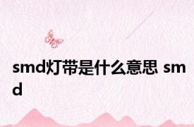 smd灯带是什么意思 smd 