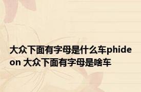 大众下面有字母是什么车phideon 大众下面有字母是啥车