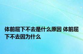 体前屈下不去是什么原因 体前屈下不去因为什么