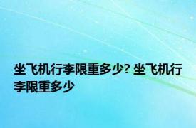 坐飞机行李限重多少? 坐飞机行李限重多少