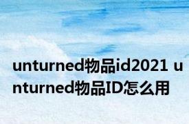 unturned物品id2021 unturned物品ID怎么用