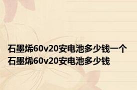 石墨烯60v20安电池多少钱一个 石墨烯60v20安电池多少钱