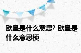 欧皇是什么意思? 欧皇是什么意思梗