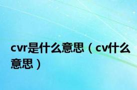 cvr是什么意思（cv什么意思）