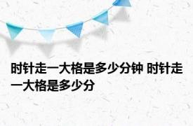 时针走一大格是多少分钟 时针走一大格是多少分