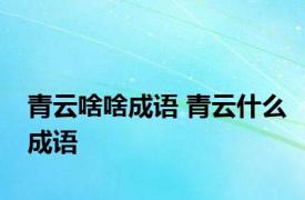 青云啥啥成语 青云什么成语