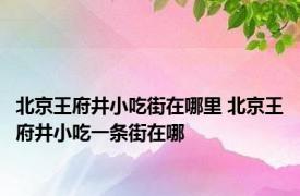 北京王府井小吃街在哪里 北京王府井小吃一条街在哪