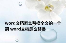 word文档怎么替换全文的一个词 word文档怎么替换