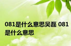 081是什么意思吴磊 081是什么意思