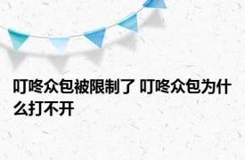 叮咚众包被限制了 叮咚众包为什么打不开