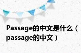 Passage的中文是什么（passage的中文）