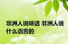 非洲人说啥话 非洲人说什么语言的