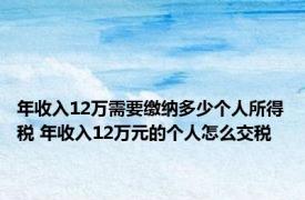 年收入12万需要缴纳多少个人所得税 年收入12万元的个人怎么交税