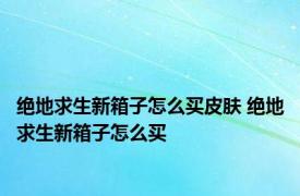 绝地求生新箱子怎么买皮肤 绝地求生新箱子怎么买