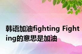 韩语加油fighting Fighting的意思是加油