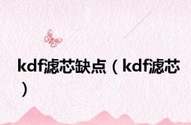 kdf滤芯缺点（kdf滤芯）