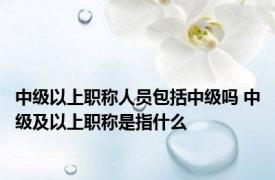 中级以上职称人员包括中级吗 中级及以上职称是指什么