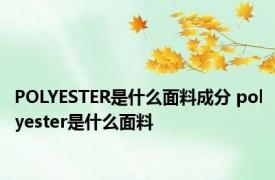 POLYESTER是什么面料成分 polyester是什么面料