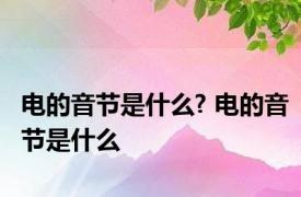 电的音节是什么? 电的音节是什么