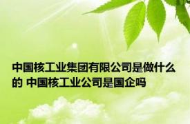 中国核工业集团有限公司是做什么的 中国核工业公司是国企吗