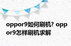 oppor9如何刷机? oppor9怎样刷机求解