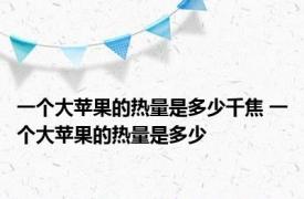 一个大苹果的热量是多少千焦 一个大苹果的热量是多少