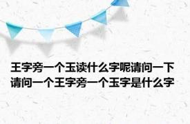 王字旁一个玉读什么字呢请问一下 请问一个王字旁一个玉字是什么字