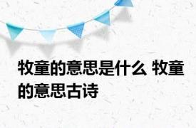 牧童的意思是什么 牧童的意思古诗