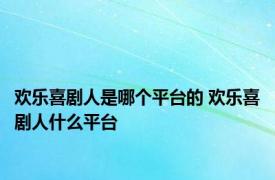 欢乐喜剧人是哪个平台的 欢乐喜剧人什么平台