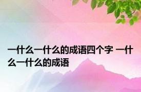 一什么一什么的成语四个字 一什么一什么的成语