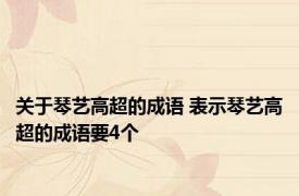 关于琴艺高超的成语 表示琴艺高超的成语要4个