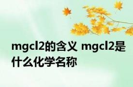 mgcl2的含义 mgcl2是什么化学名称