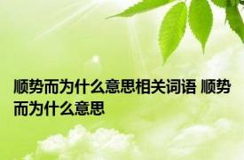 顺势而为什么意思相关词语 顺势而为什么意思