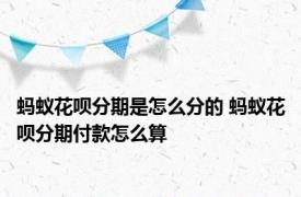 蚂蚁花呗分期是怎么分的 蚂蚁花呗分期付款怎么算