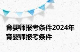 育婴师报考条件2024年 育婴师报考条件