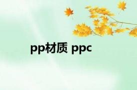 pp材质 ppc 