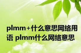 plmm+什么意思网络用语 plmm什么网络意思