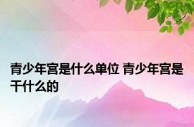 青少年宫是什么单位 青少年宫是干什么的