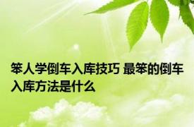 笨人学倒车入库技巧 最笨的倒车入库方法是什么