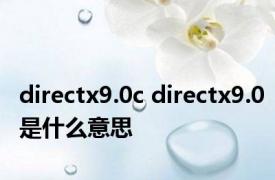 directx9.0c directx9.0是什么意思