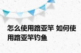 怎么使用路亚竿 如何使用路亚竿钓鱼