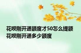 花呗刚开通额度才50怎么提额 花呗刚开通多少额度