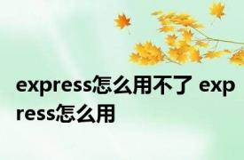 express怎么用不了 express怎么用