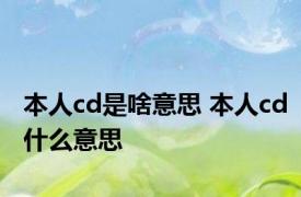 本人cd是啥意思 本人cd什么意思