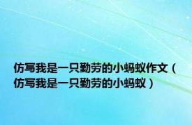 仿写我是一只勤劳的小蚂蚁作文（仿写我是一只勤劳的小蚂蚁）