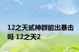 12之天贰神群能出暴击吗 12之天2 