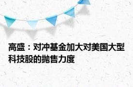 高盛：对冲基金加大对美国大型科技股的抛售力度