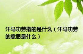 汗马功劳指的是什么（汗马功劳的意思是什么）