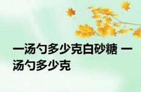 一汤勺多少克白砂糖 一汤勺多少克